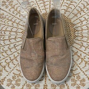 MICHAEL Michael Kors Gold Tan Loafers with Textured Upper Size 6